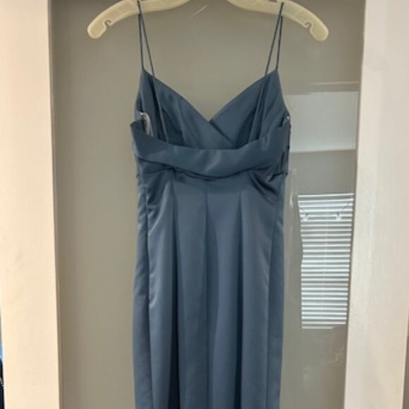 Blue Satin Floor Length Gown - Picture 3 of 3